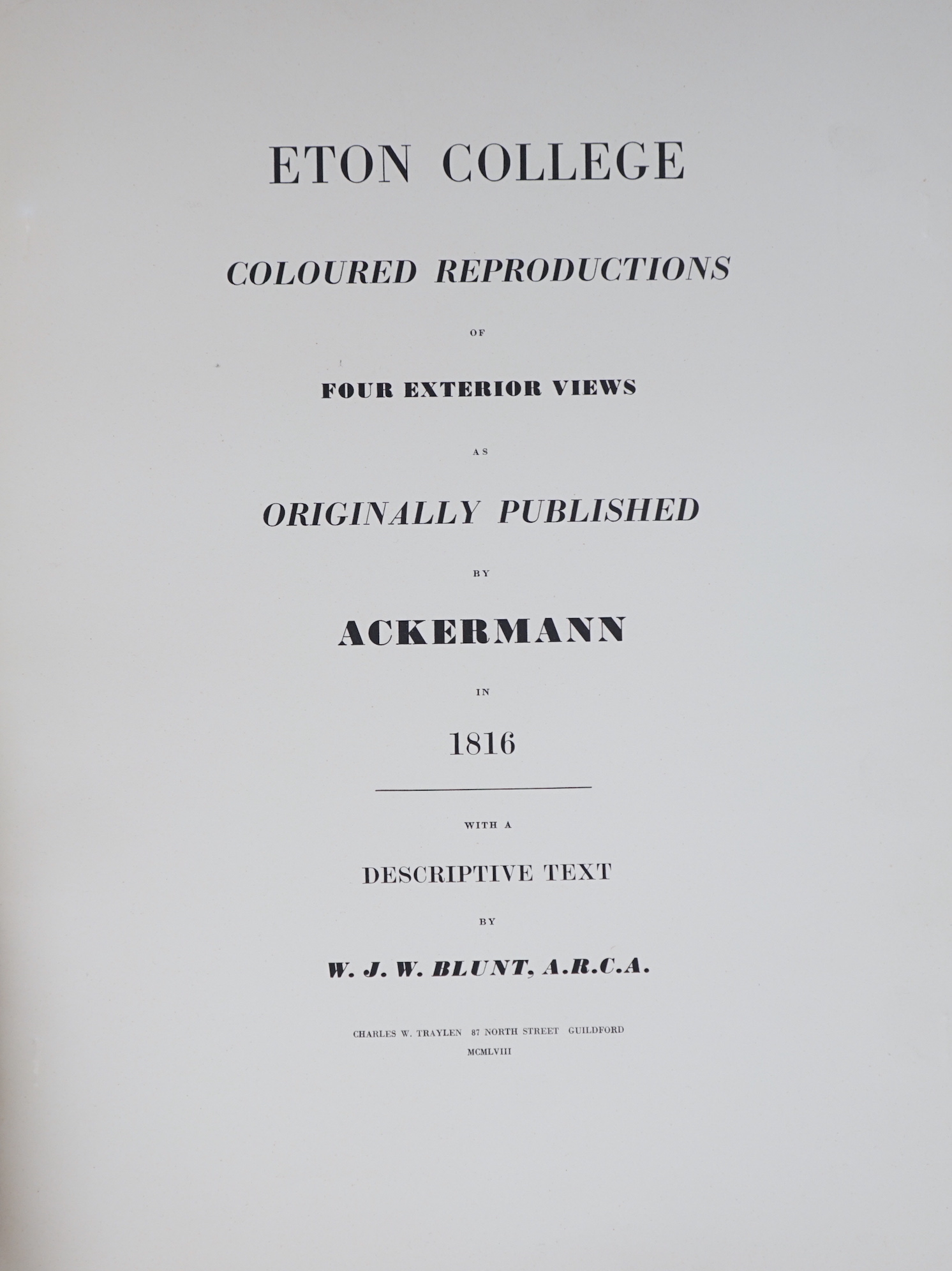 Two 19th century colour engravings, Corpus Christi College and Christchurch Cathedral, one published May 1st, 1841 for R. Ackermann's History of Oxford, London, one mounted, unframed, largest 26 x 31cm